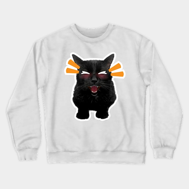 Funny Cat Crewneck Sweatshirt by Screamingcat